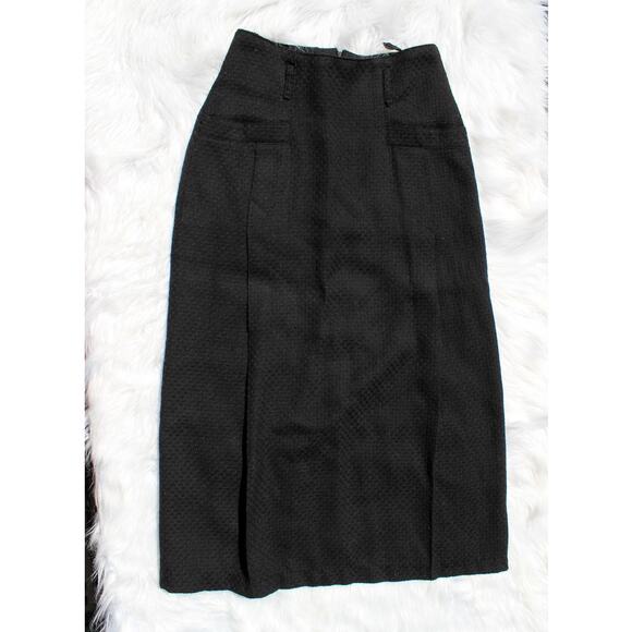 Steilmann Vintage Size 6 Wool Pleated Black Pencil Skirt Made in West Germany - Picture 1 of 9